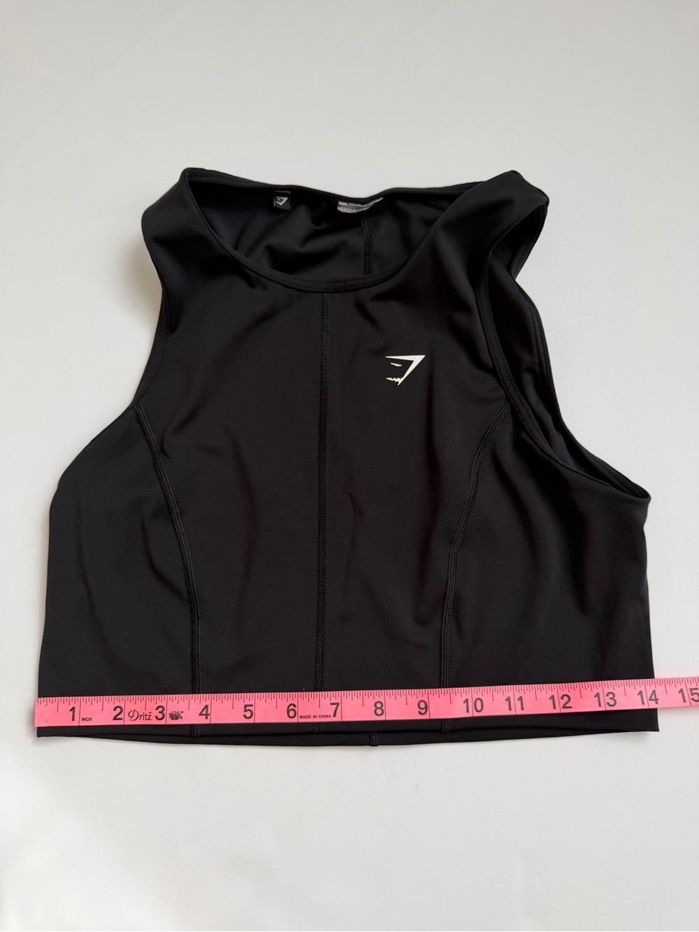 Gymshark Black High-Neck Cropped Sports Tank - Picture 3 of 4